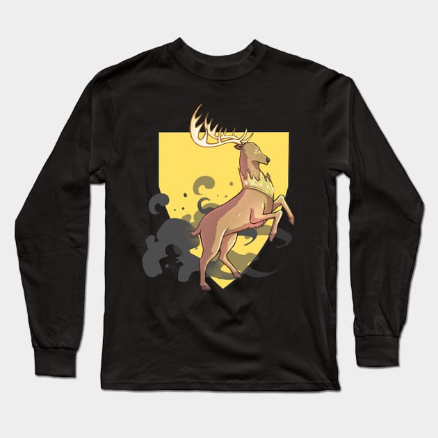 Stag and Shield Long Sleeve T-Shirt by bendtheknee